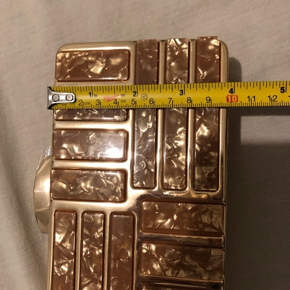 Gold Hard Case Clutch/Crossbody Purse - Picture 11 of 12